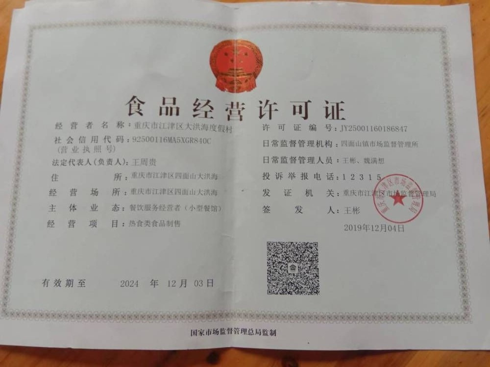 食品经营许可证